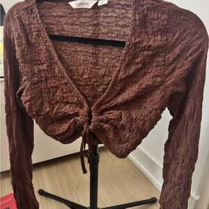 Glassons Chocolate Brown Ruched Blouse